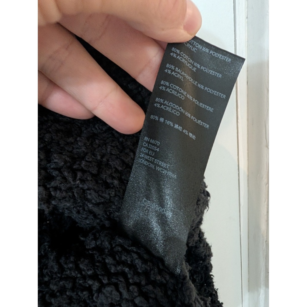 Anthropologie Boucle Knit Cocoon Cardigan Black Draped Open Front Large‎ - Picture 5 of 6